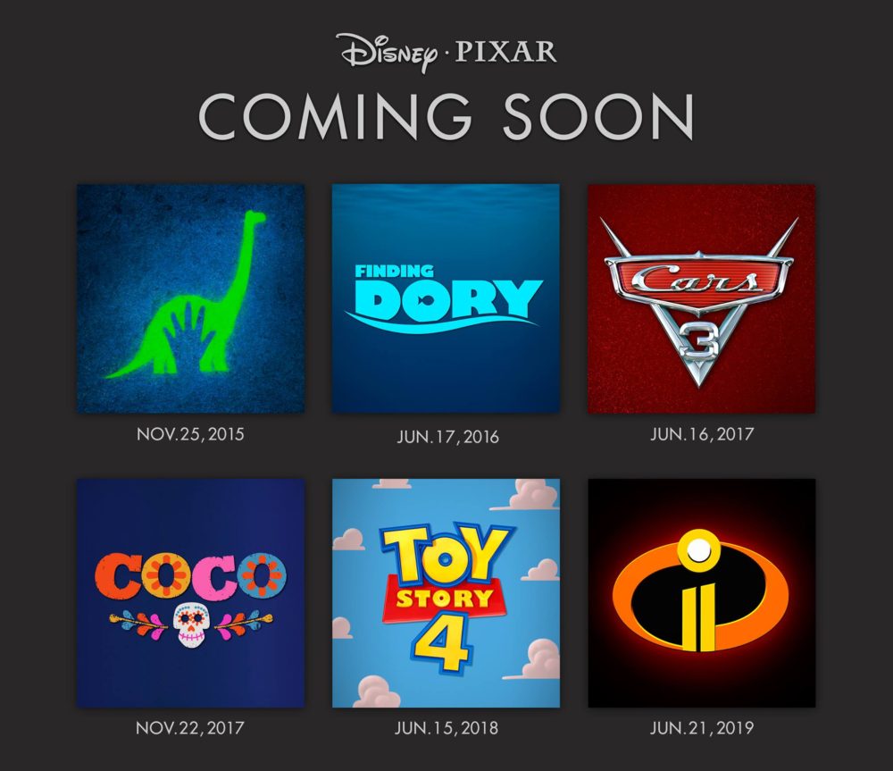 Pixar Reveals Big Release Dates For Next Four Years Of Movies Cars 3 Pixar Reveals Big Release Dates For Next Four Years Of Movies Cars 3