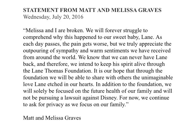 disney alligator statement graves family